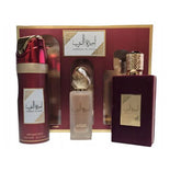 PACK AMEERAT AL ARAB (Perfume Ameerat al arab + Perfume capilar Ameerat + Desodorante Ameerat) Asdaaf set Mujer