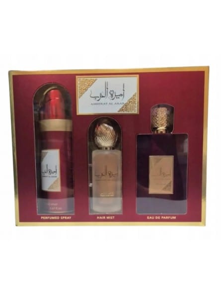 PACK AMEERAT AL ARAB (Perfume Ameerat al arab + Perfume capilar Ameerat + Desodorante Ameerat) Asdaaf set Mujer